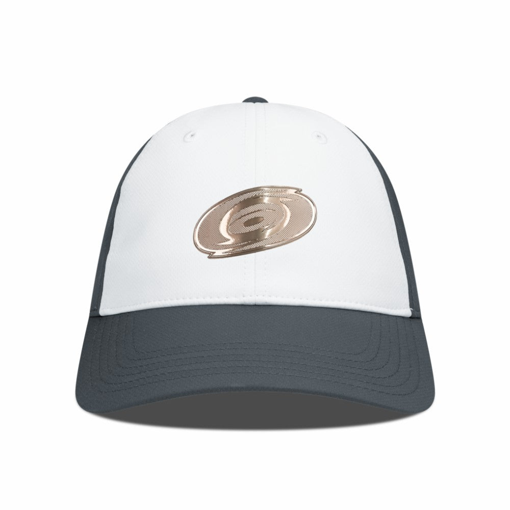 Carolina Hurricanes Levelwear Endure Copper Insignia Adjustable Hat - White/Charcoal Hats