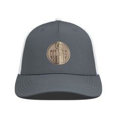 Edmonton Oilers Levelwear Signal Copper Insignia Trucker Adjustable Hat - Charcoal/White Hats