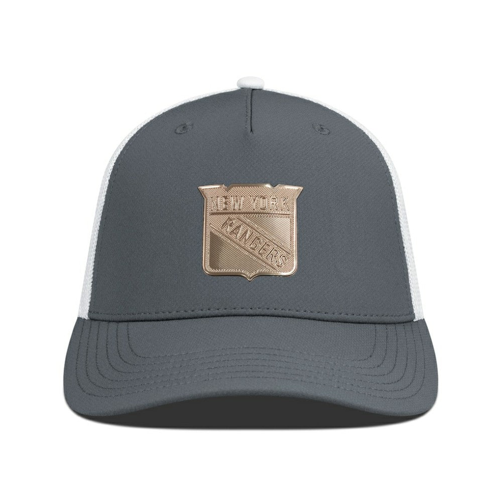 New York Rangers Levelwear Signal Copper Insignia Trucker Adjustable Hat - Charcoal/White Hats