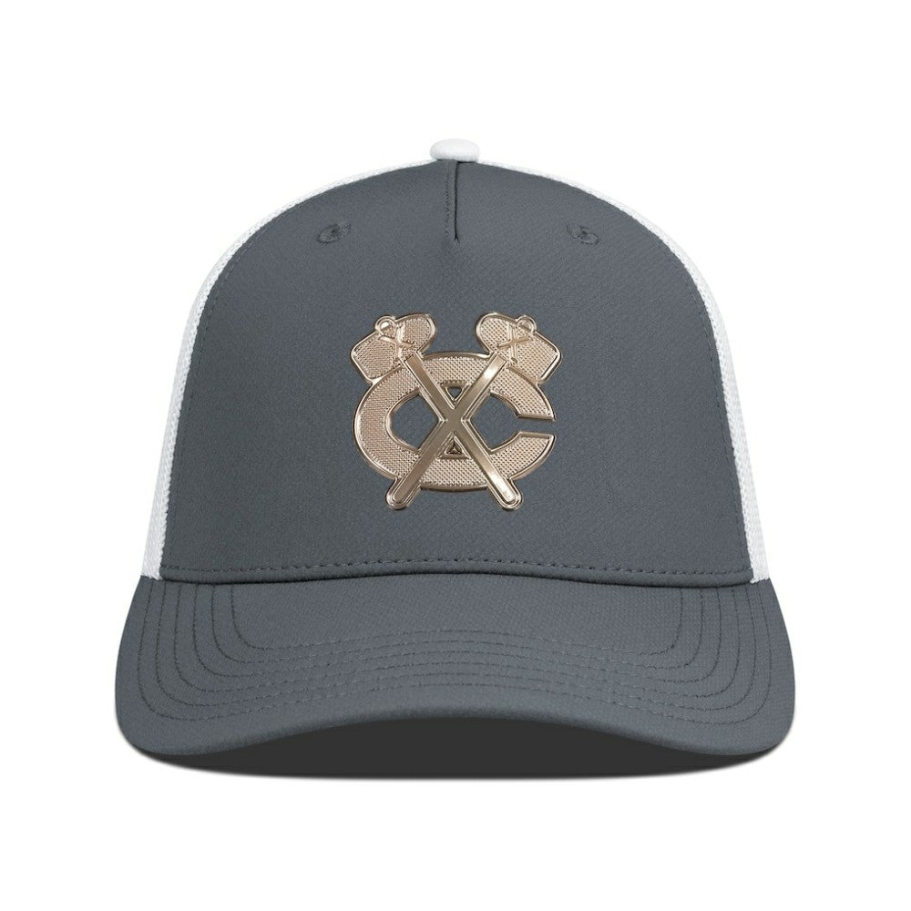 Chicago Blackhawks Levelwear Signal Copper Insignia Trucker Adjustable Hat - Charcoal/White Hats