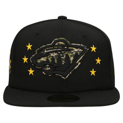 Minnesota Wild New Era Military Appreciation Digital Camo Stars 59FIFTY Fitted Hat - Black Hats