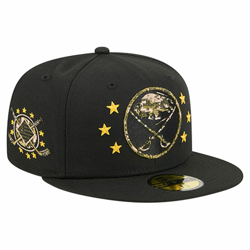 Buffalo Sabres New Era Military Appreciation Digital Camo Stars 59FIFTY Fitted Hat - Black Hats