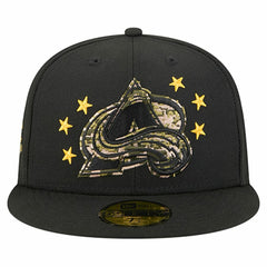 Colorado Avalanche New Era Military Appreciation Digital Camo Stars 59FIFTY Fitted Hat - Black Hats