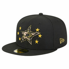 Dallas Stars New Era Military Appreciation Digital Camo Stars 59FIFTY Fitted Hat - Black Hats