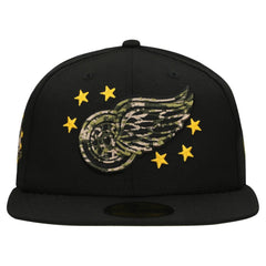 Detroit Red Wings New Era Military Appreciation Digital Camo Stars 59FIFTY Fitted Hat - Black Hats