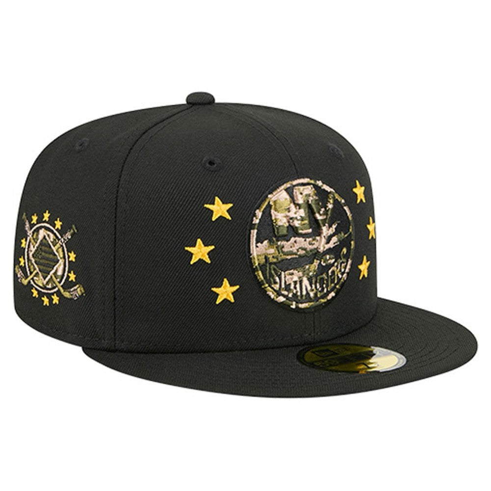 New York Islanders New Era Military Appreciation Digital Camo Stars 59FIFTY Fitted Hat - Black Hats