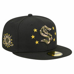 Seattle Kraken New Era Military Appreciation Digital Camo Stars 59FIFTY Fitted Hat - Black Hats
