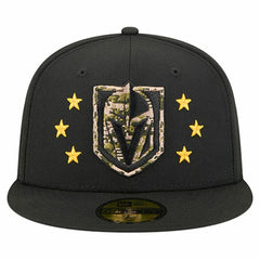 Vegas Golden Knights New Era Military Appreciation Digital Camo Stars 59FIFTY Fitted Hat - Black Hats