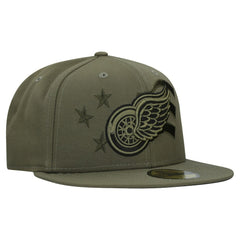 Detroit Red Wings New Era Military Appreciation Flag 59FIFTY Fitted Hat - Olive Hats