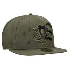 Pittsburgh Penguins New Era Military Appreciation Flag 59FIFTY Fitted Hat - Olive Hats
