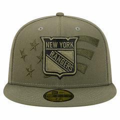 New York Rangers New Era Military Appreciation Flag 59FIFTY Fitted Hat - Olive Hats