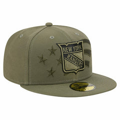 New York Rangers New Era Military Appreciation Flag 59FIFTY Fitted Hat - Olive Hats