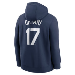 Shohei Ohtani Los Angeles Dodgers Player Name & Number Club Fleece Pullover Hoodie Navy