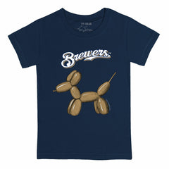 Milwaukee Brewers Tiny Turnip Youth Balloon Dog T-Shirt Navy