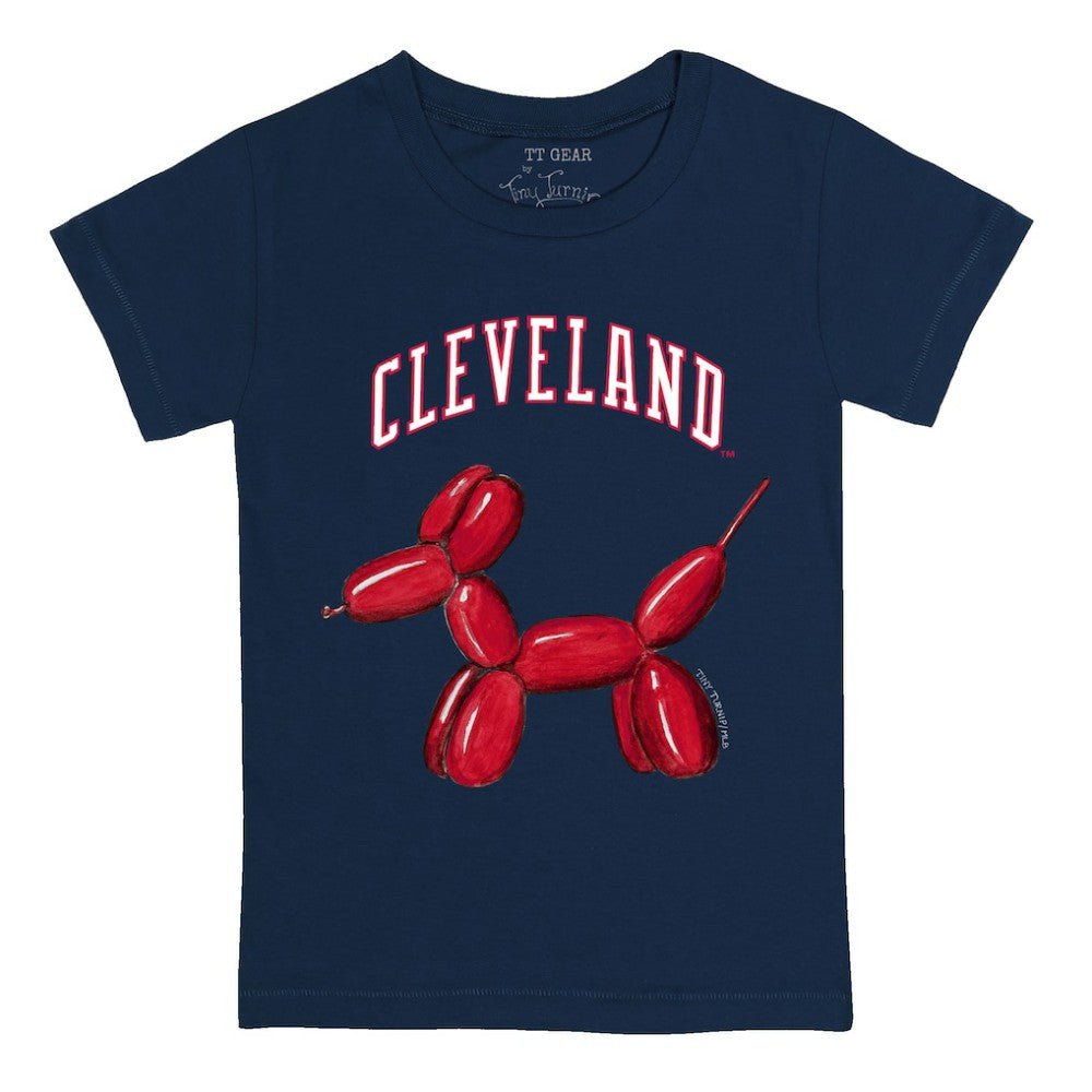 Cleveland Guardians Tiny Turnip Youth Balloon Dog T-Shirt Navy