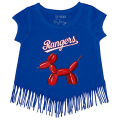Texas Rangers Tiny Turnip Girls Youth Balloon Dog Fringe T-Shirt Royal