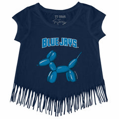 Toronto Blue Jays Tiny Turnip Girls Youth Balloon Dog Fringe T-Shirt Navy