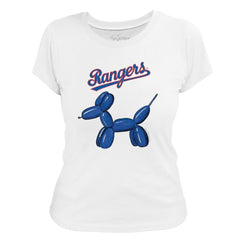 Texas Rangers Tiny Turnip Women's Balloon Dog T-Shirt White