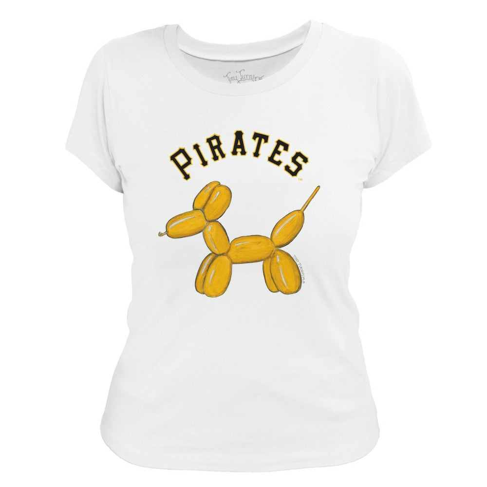 Pittsburgh Pirates Tiny Turnip Women's Balloon Dog T-Shirt White