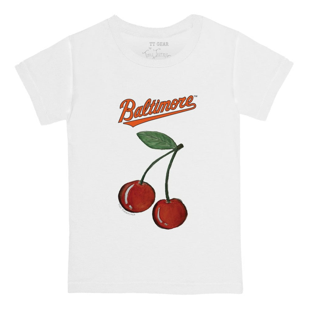Baltimore Orioles Tiny Turnip Youth Cherries T-Shirt White