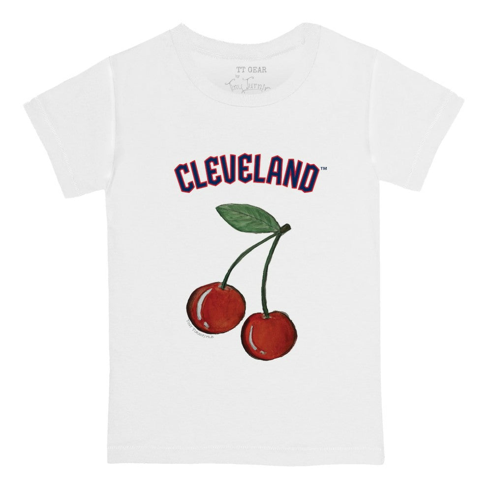 Cleveland Guardians Tiny Turnip Youth Cherries T-Shirt White