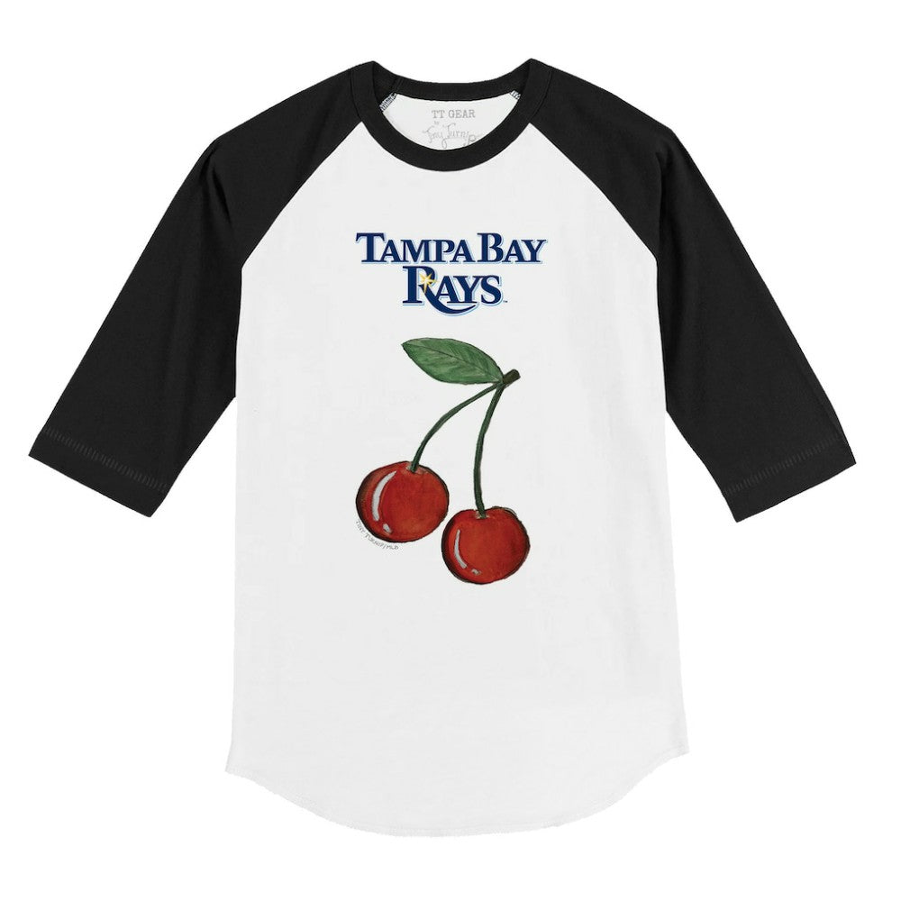 Tampa Bay Rays Tiny Turnip Youth Cherries 3/4-Sleeve Raglan Baseball T-Shirt White