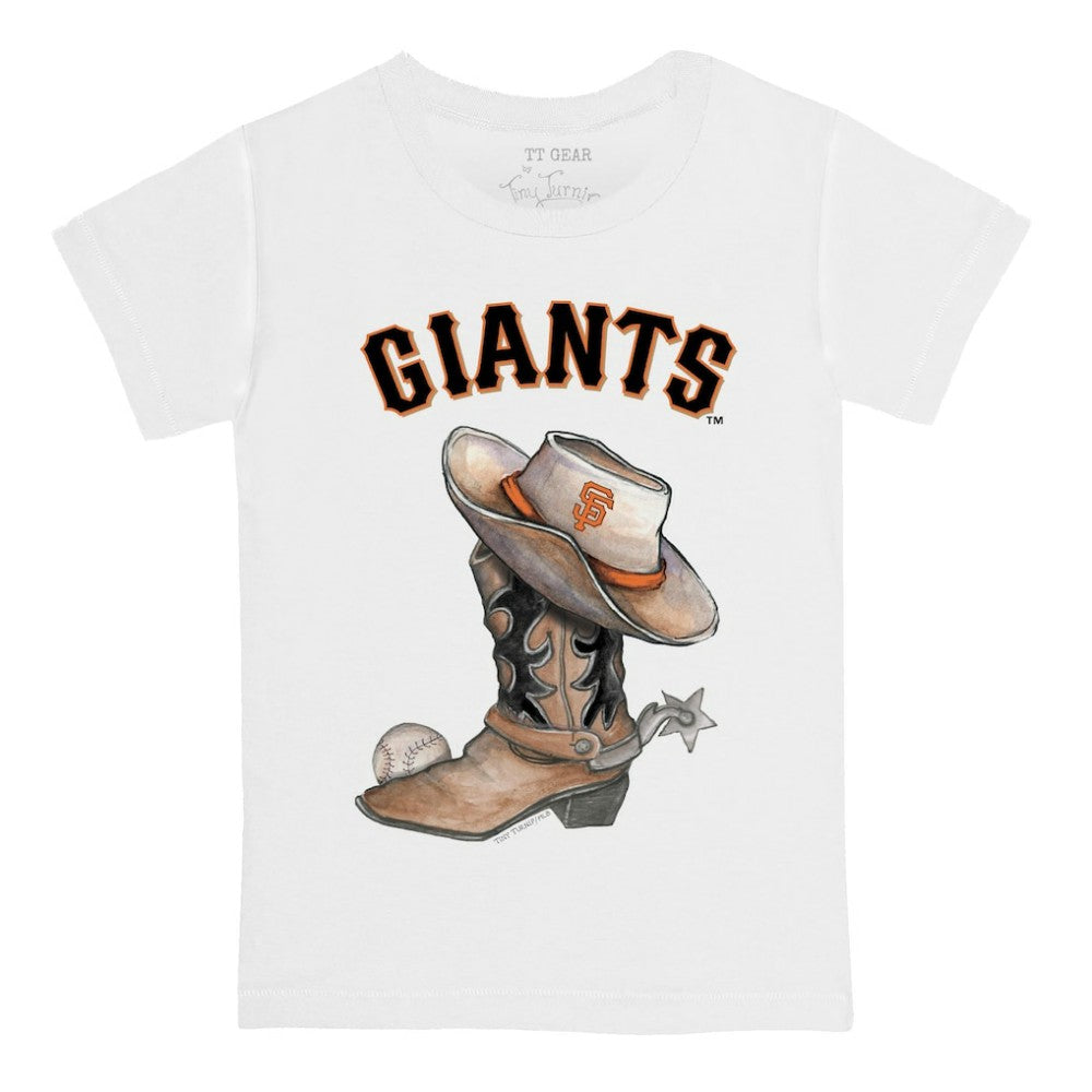 San Francisco Giants Tiny Turnip Youth Cowboy Boot T-Shirt White
