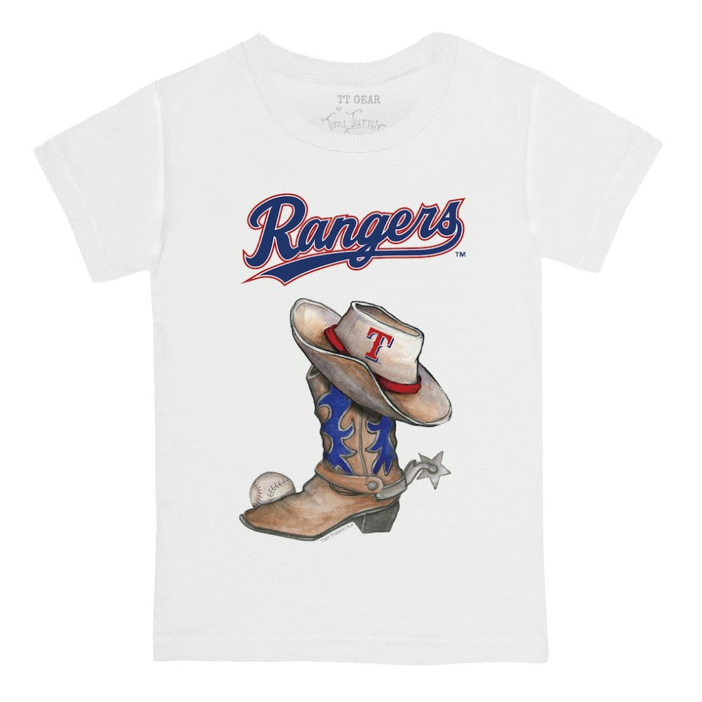 Texas Rangers Tiny Turnip Youth Cowboy Boot T-Shirt White