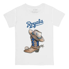 Kansas City Royals Tiny Turnip Youth Cowboy Boot T-Shirt White
