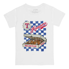 Texas Rangers Tiny Turnip Youth Pizza T-Shirt White