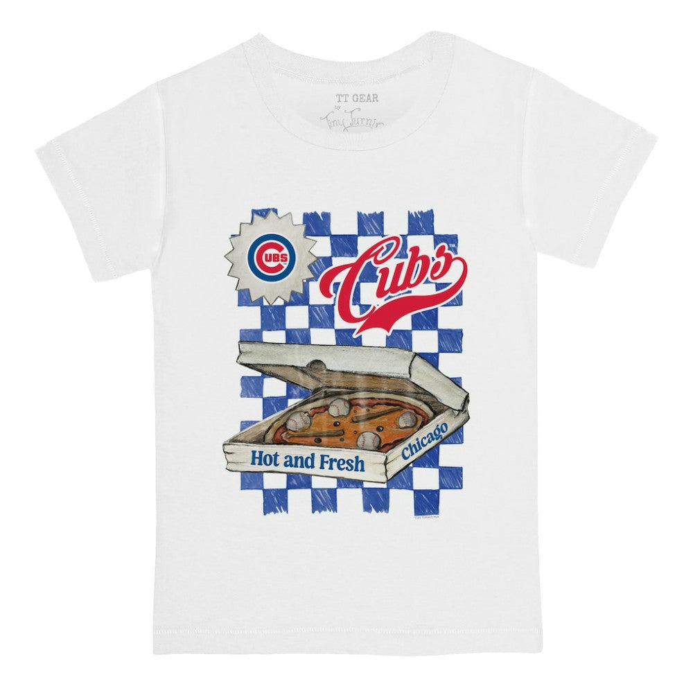 Chicago Cubs Tiny Turnip Youth Pizza T-Shirt White