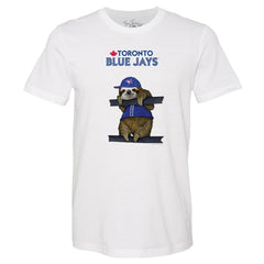 Toronto Blue Jays Tiny Turnip Unisex Sloth T-Shirt White