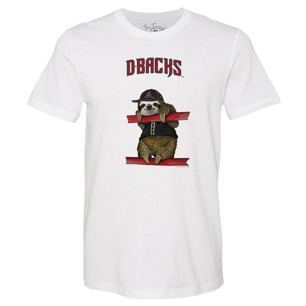 Arizona Diamondbacks Tiny Turnip Unisex Sloth T-Shirt White