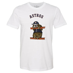 Houston Astros Tiny Turnip Unisex Sloth T-Shirt White
