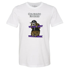 Colorado Rockies Tiny Turnip Unisex Sloth T-Shirt White