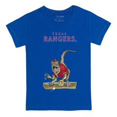 Texas Rangers Tiny Turnip Youth Velociraptor T-Shirt Royal