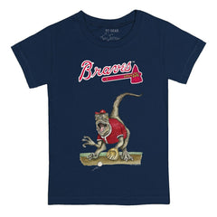 Atlanta Braves Tiny Turnip Youth Velociraptor T-Shirt Navy