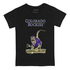 Colorado Rockies Tiny Turnip Youth Velociraptor T-Shirt Black