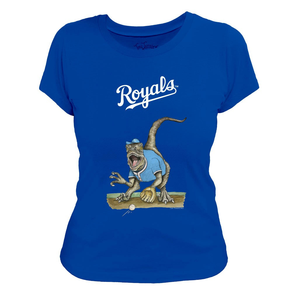 Kansas City Royals Tiny Turnip Women's Velociraptor T-Shirt Royal