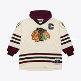 Chicago Blackhawks Mitchell & Ness x Just Don Jersey Hoodie - Cream Jerseys
