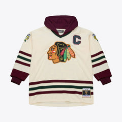 Chicago Blackhawks Mitchell & Ness x Just Don Jersey Hoodie - Cream Jerseys