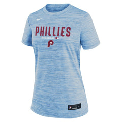 Philadelphia Phillies Women's Authentic Collection Alternate Logo Velocity Dri-FIT T-Shirt Light Blue
