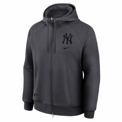New York Yankees Authentic Collection Player Raglan Dri-FIT Full-Zip Hoodie Anthracite