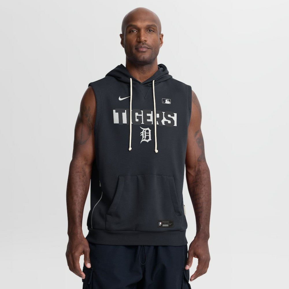 Detroit Tigers Authentic Collection Standard Issue Dri-FIT Sleeveless Hoodie Navy