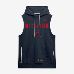 Atlanta Braves Authentic Collection Standard Issue Dri-FIT Sleeveless Hoodie Navy