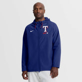 Texas Rangers Authentic Collection Raglan Therma-FIT Full-Zip Hooded Jacket Royal