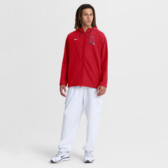 Los Angeles Angels Authentic Collection Raglan Therma-FIT Full-Zip Hooded Jacket Red