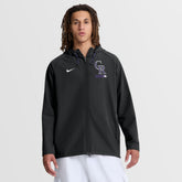 Colorado Rockies Authentic Collection Raglan Therma-FIT Full-Zip Hooded Jacket Black