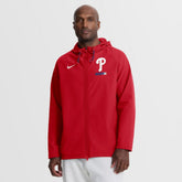 Philadelphia Phillies Authentic Collection Raglan Therma-FIT Full-Zip Hooded Jacket Red