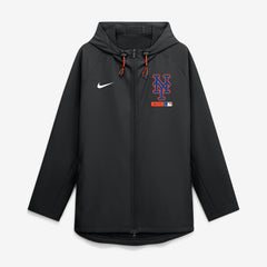 New York Mets Authentic Collection Raglan Therma-FIT Full-Zip Hooded Jacket Black